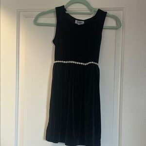 Elegant Black Kids Dress with Pearl Accent